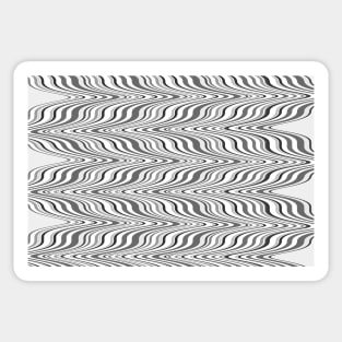 Moving curves optical illusion, black and white ikat pattern Sticker